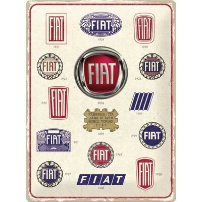 Piatto in metallo 30x40 cm. Fiat - Logo Evoluzione