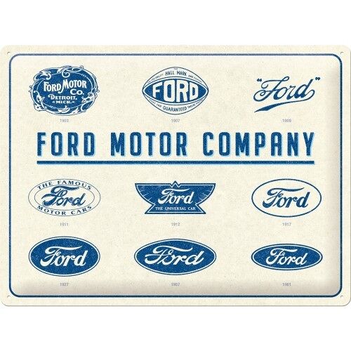 Placa de metal 30x40 cms. Ford Ford - Logo Evolution