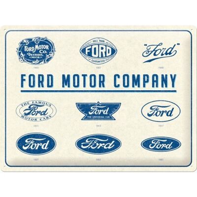 Plaque de métal 30x40 cm. Ford Ford - Logo Évolution
