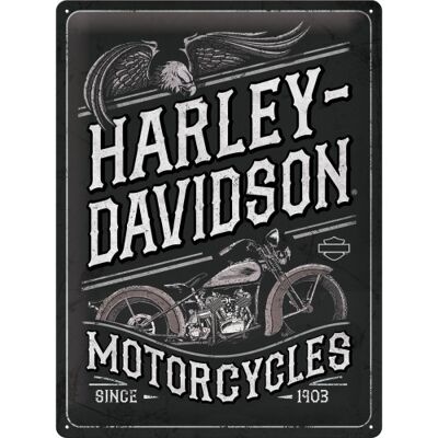Piatto in metallo 30x40 cm. Harley-Davidson - Motociclette Eagle