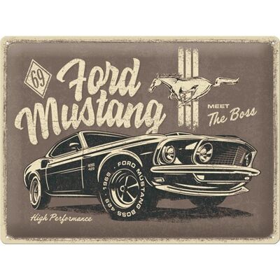 Metallplatte 30x40 cm. Ford Mustang - Der Boss