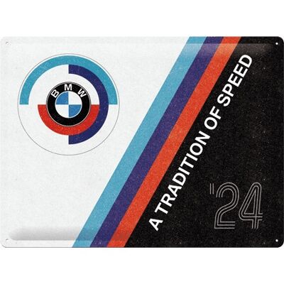 Plaque de métal 30x40 cm. BMW Motorsport - La tradition de la vitesse