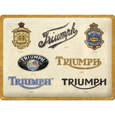 Placa de metal 30x40 cms. Triumph - Logo Evolution