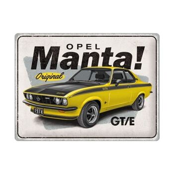 Plaque de métal 30x40 cm. Opel-Manta GT/E