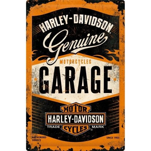 Placa de metal 40x60 cms. Harley-Davidson Garage