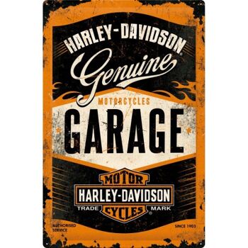 Plaque en métal 40x60 cm. Garage Harley Davidson