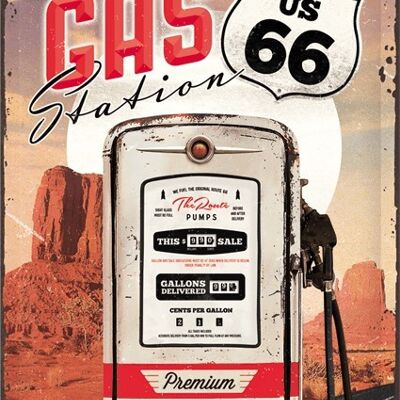 Metal plate 40x60 cm. Route 66 Gas Station