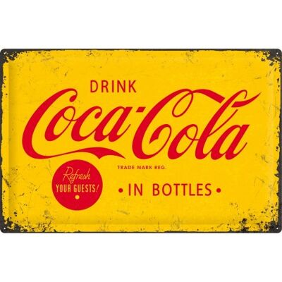 Metal plate 40x60 cm. Coca-Cola Yellow Logo