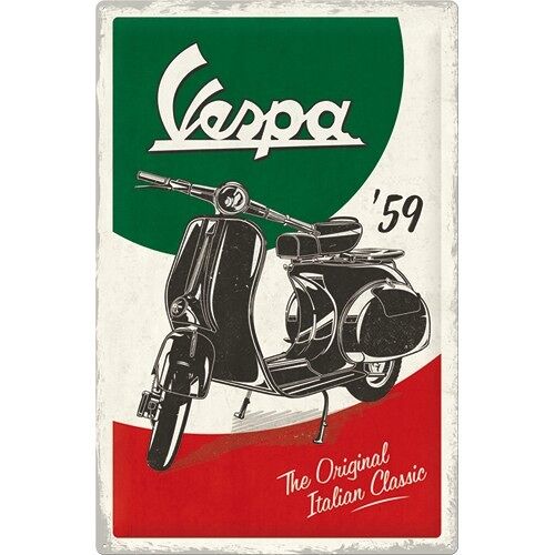 Placa de metal 40x60 cms. Vespa - The Italian Classic