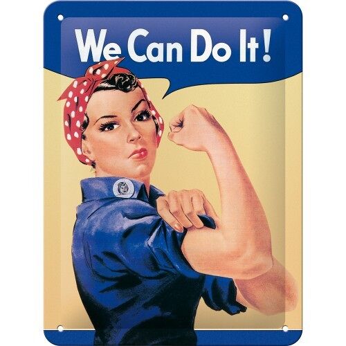 Placa de metal 15x20 cms. USA We can do it