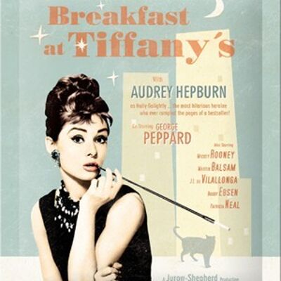 Metallplatte 15x20 cm. Frühstück bei Tiffany's Blue
