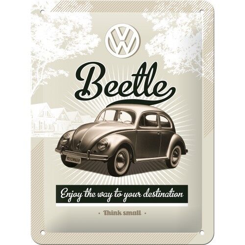 Placa de metal 15x20 cms. Volkswagen VW Retro Beetle