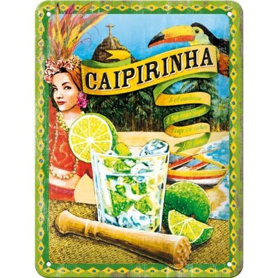 Metal plate 15x20 cm. Open Bar Cocktail-Time - Caipirinha