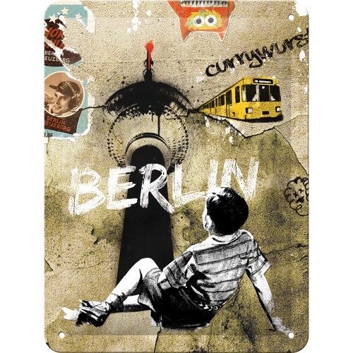 Placa de metal 15x20 cms. Berlin Berlin Street Art