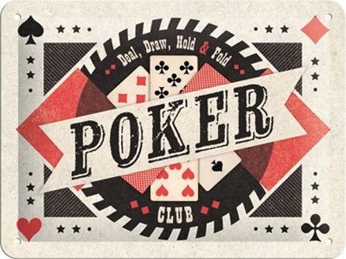 Placa de metal 15x20 cms. Poker Club