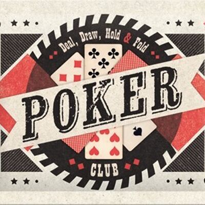 Placa de metal 15x20 cms. Poker Club