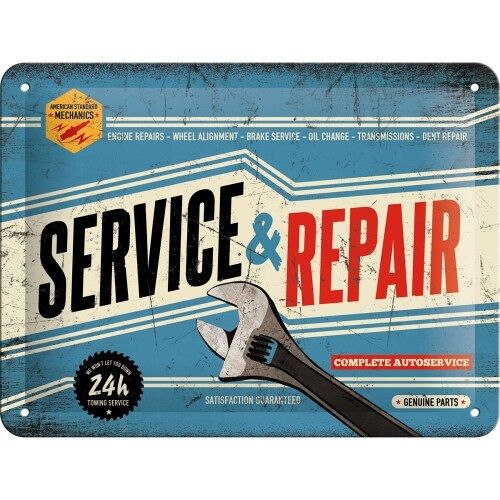 Placa de metal 15x20 cms. Best Garage Service & Repair