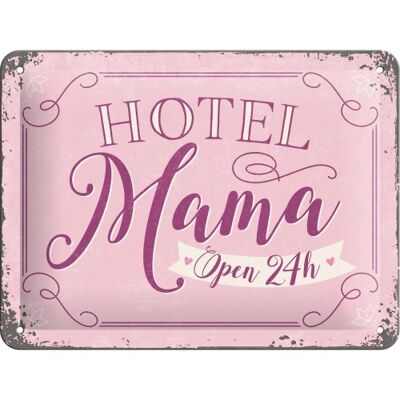 Metallplatte 15x20 cm. Word Up Hotel Mama