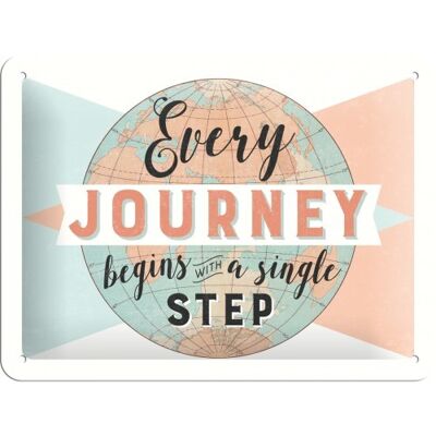Metal plate 15x20 cm. Word Up Every Journey begins