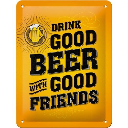 Placa de metal 15x20 cms. Word Up Drink Good Beer