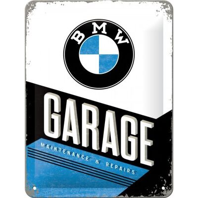 Plaque de métal 15x20 cm. Garage BMW