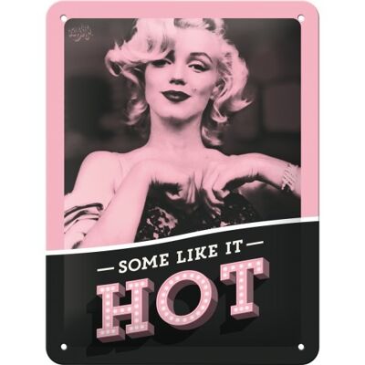 Plaque de métal 15x20 cm. Célébrités Marilyn - Certains l'aiment chaud