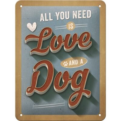 Placa de metal 15x20 cms. PfotenSchild - Love Dog