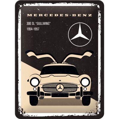 Metallplatte 15x20 cm. Mercedes-Benz Mercedes-Benz - 300 SL Beige
