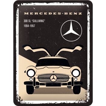 Plaque de métal 15x20 cm. Mercedes-Benz Mercedes-Benz - 300 SL Beige