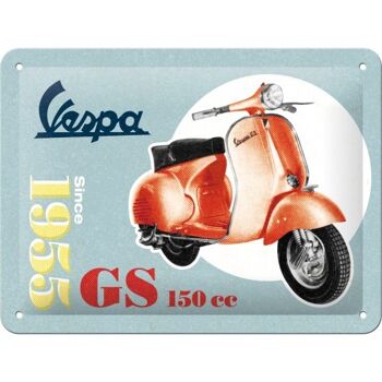 Plaque de métal 15x20 cm. Vespa-GS 150 Depuis 1955
