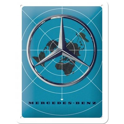 Metal plate 15x20 cm. Mercedes-Benz Mercedes-Benz - Blue Map