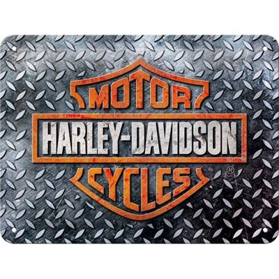 Piatto in metallo 15x20 cm. Harley-Davidson - Piastra diamantata
