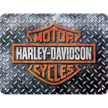Plaque de métal 15x20 cm. Harley-Davidson - Plaque de diamant