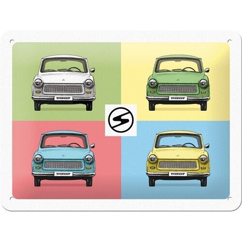 Placa de metal 15x20 cms. Trabant - Pop Art