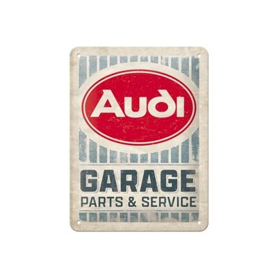 Metallplatte 15x20 cm. Audi-Garage