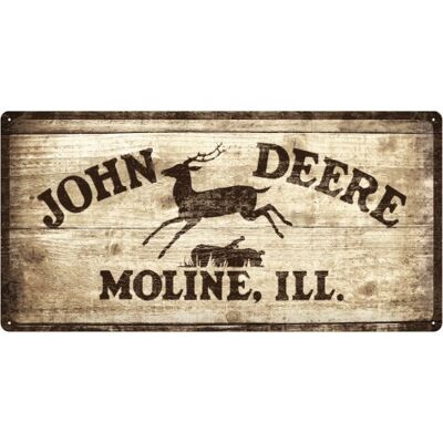 Plaque de métal 25x50 cm. Logo John Deere 1937