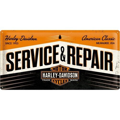 Placa de metal 25x50 cms. Harley-Davidson Service & Repair
