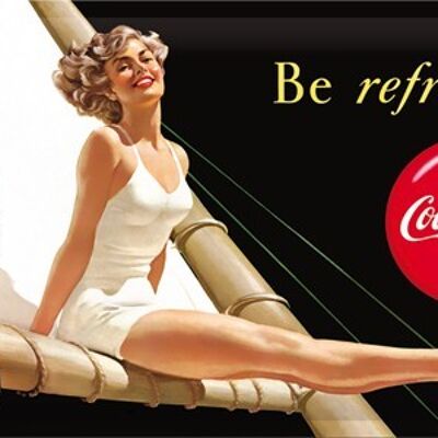 Metal plate 25x50 cm. Coca-Cola - Be refreshed Lady