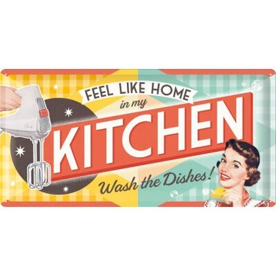 Placa de metal 25x50 cms. Say it 50's Kitchen