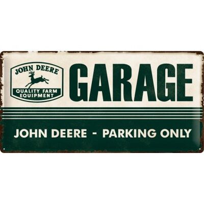 Plaque de métal 25x50 cm. Garage John Deere