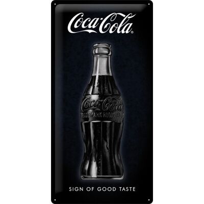 Plaque de métal 25x50 cm. Coca-Cola - Signe de bon goût