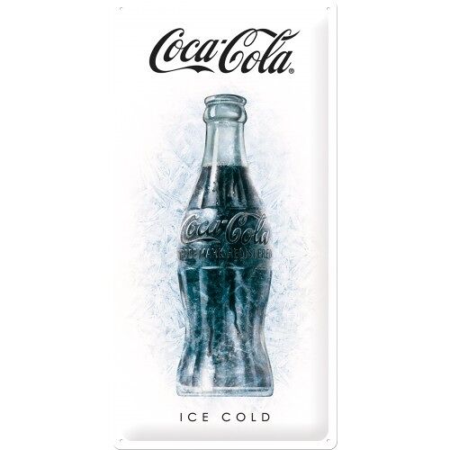 Placa de metal 25x50 cms. Coca-Cola - Ice White