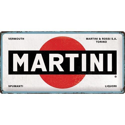 Placa de metal 25x50 cms. Martini Martini - Logo White