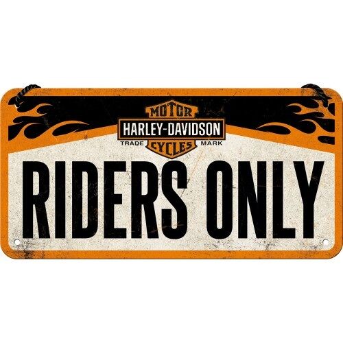 Letrero colgante 10x20 cms. Harley-Davidson - Riders Only