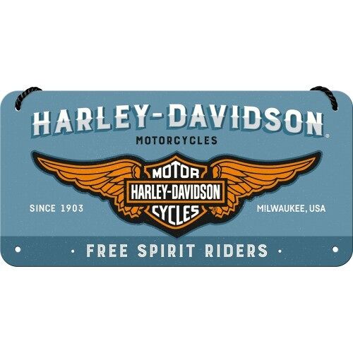 Letrero colgante 10x20 cms. Harley-Davidson - Logo Blue
