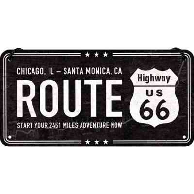 Hanging sign 10x20 cm. US Highways Highway 66 Black