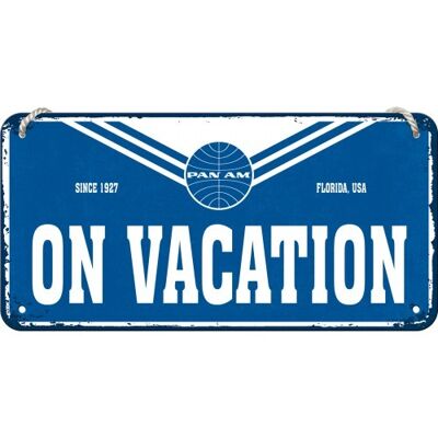 Hanging sign 10x20 cm. Pan Am - On Vacation