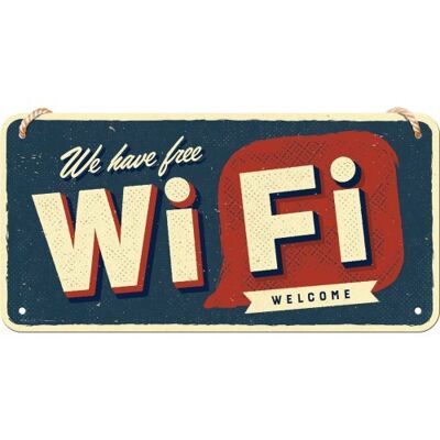 Hanging sign 10x20 cm. Achtung Free Wi-Fi