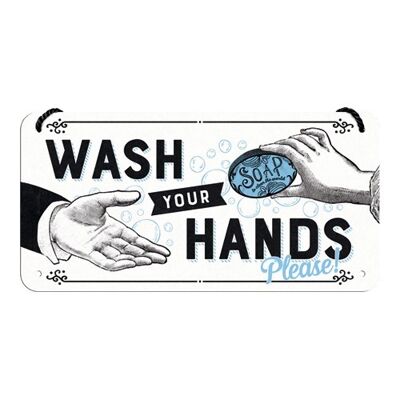 Hanging sign 10x20 cm. wash your hands