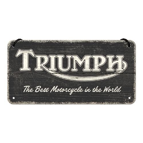 Letrero colgante 10x20 cms. Triumph - Logo Black Wood